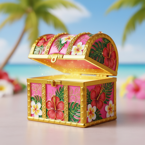 Signature Treasure Box - Tropical Pink and Gold
